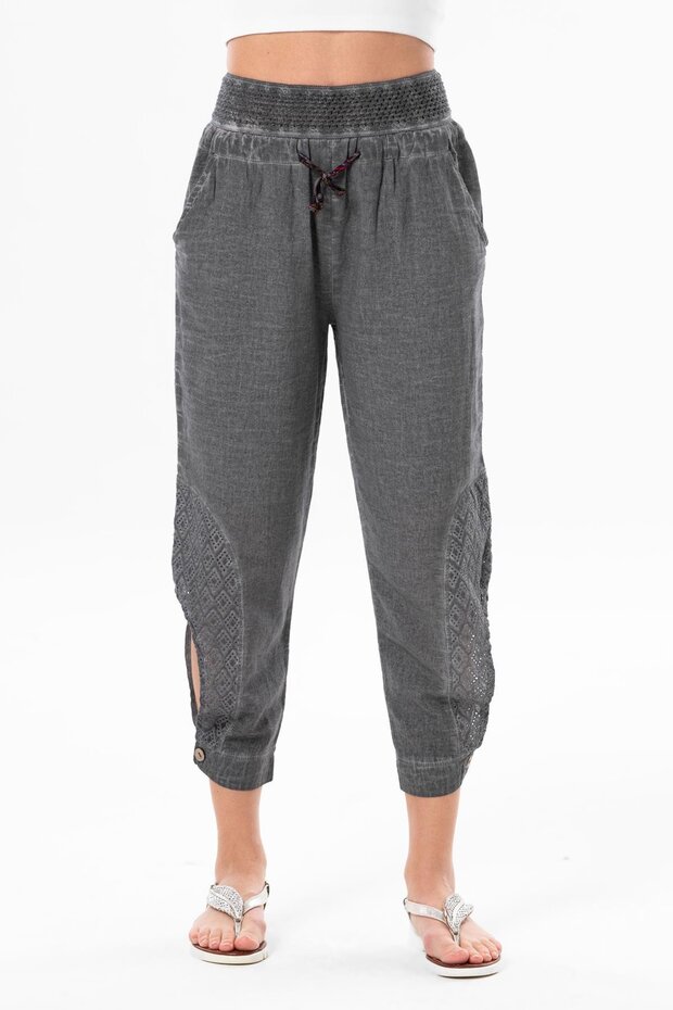 Şile Bezi Esma Tied Summer Shalwar Smoked Fm