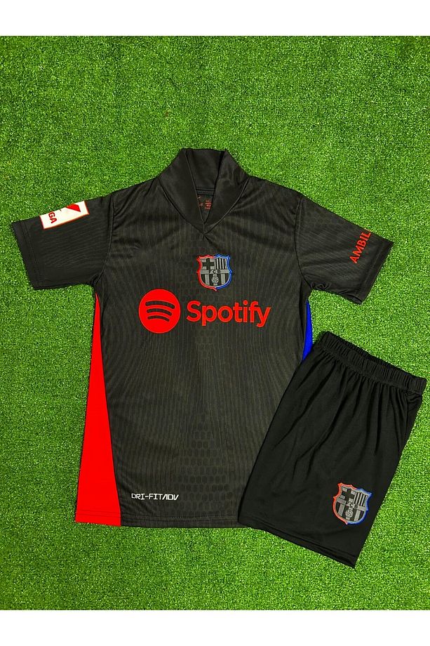 F.'c B.a.r.c.e.l.o.n.a 2024/25 Sezonu Lamine Yamal Deplasman Çocuk Forması 2'li Set (BLACK 10) - 2