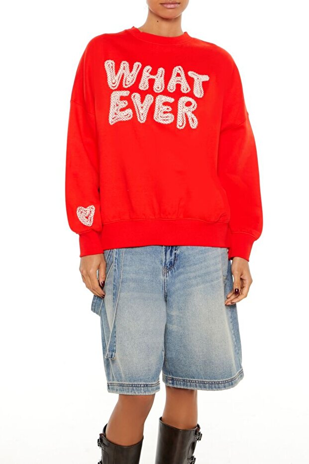 What Ever Yazılı Sweatshirt - 2