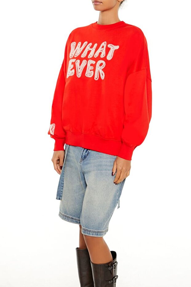 What Ever Yazılı Sweatshirt - 1