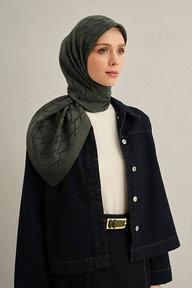 Eșarfă verde Lyocell 54 - 4