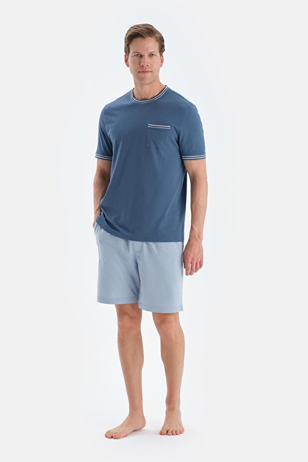 Açık Mavi Penye Modal Ikili Şort - 4