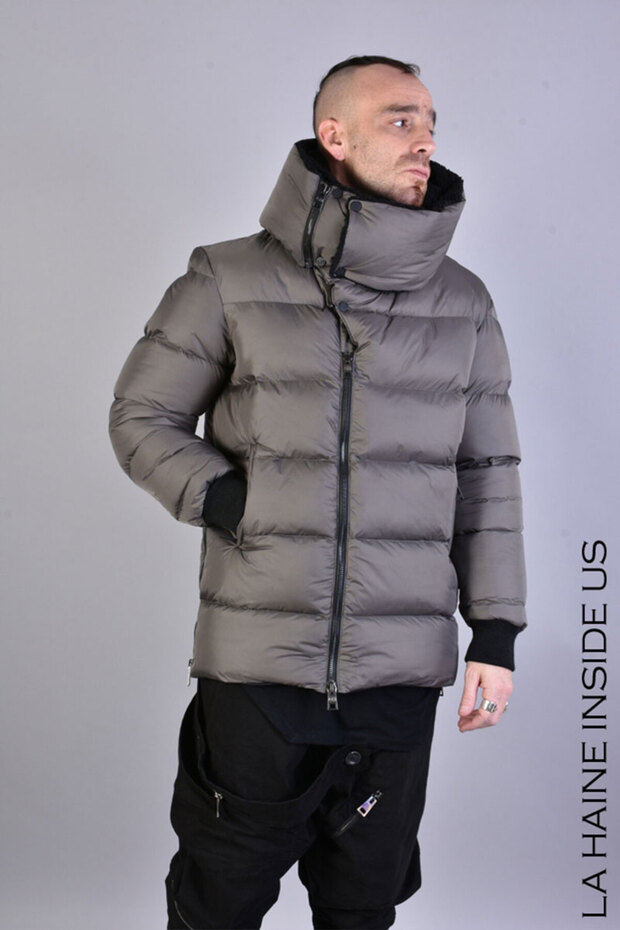REGULAR DOWN JACKET - - GREY, L - 2
