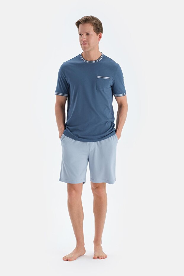 Açık Mavi Penye Modal Ikili Şort - 1