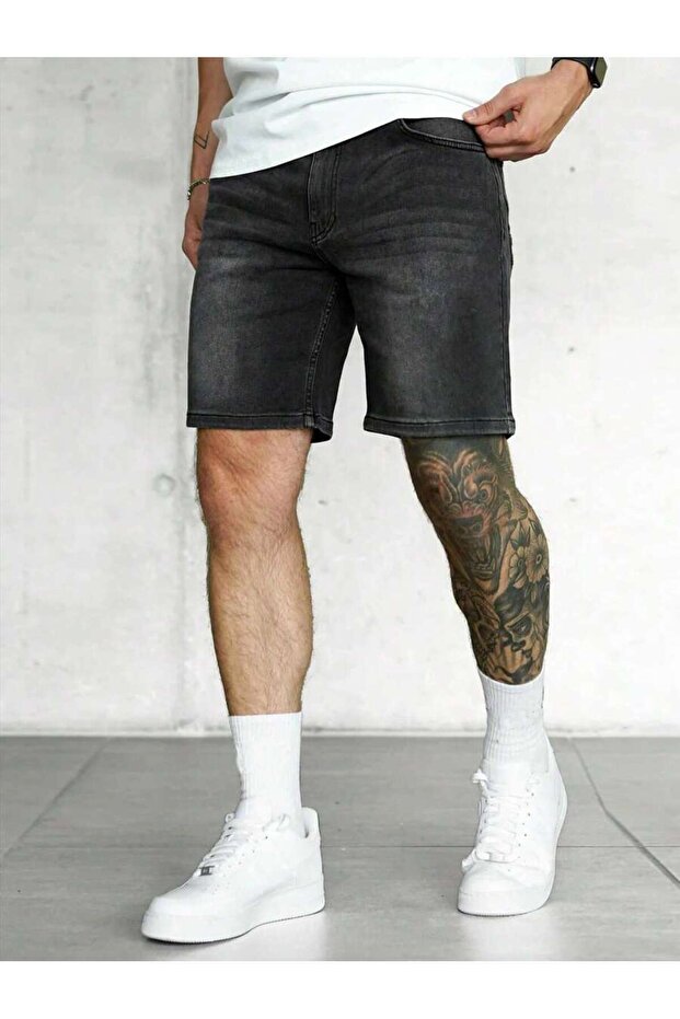 Regular Fit Erkek Kot Şort - 1