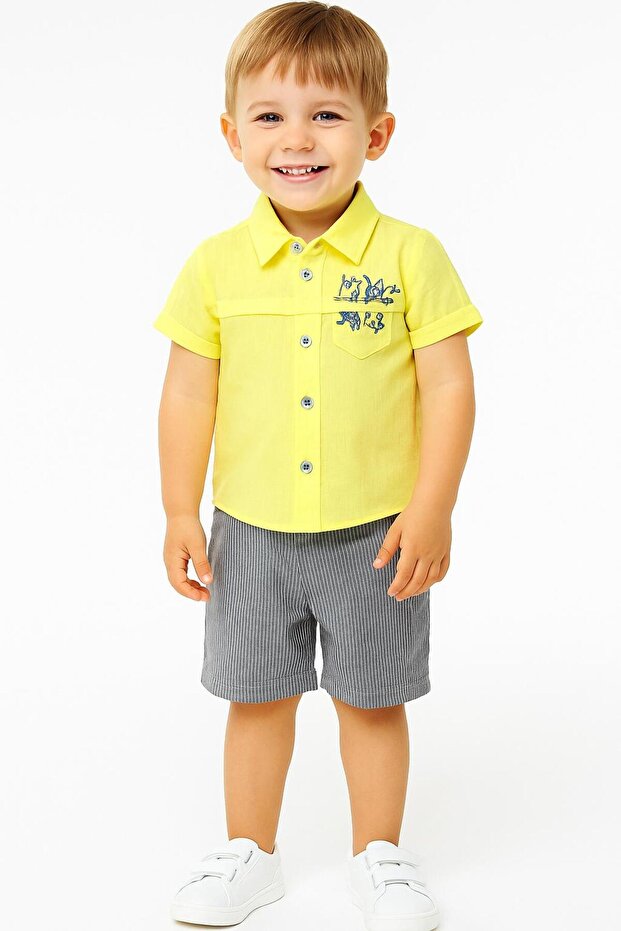Baby Boy Linen Shirt and Shorts Set