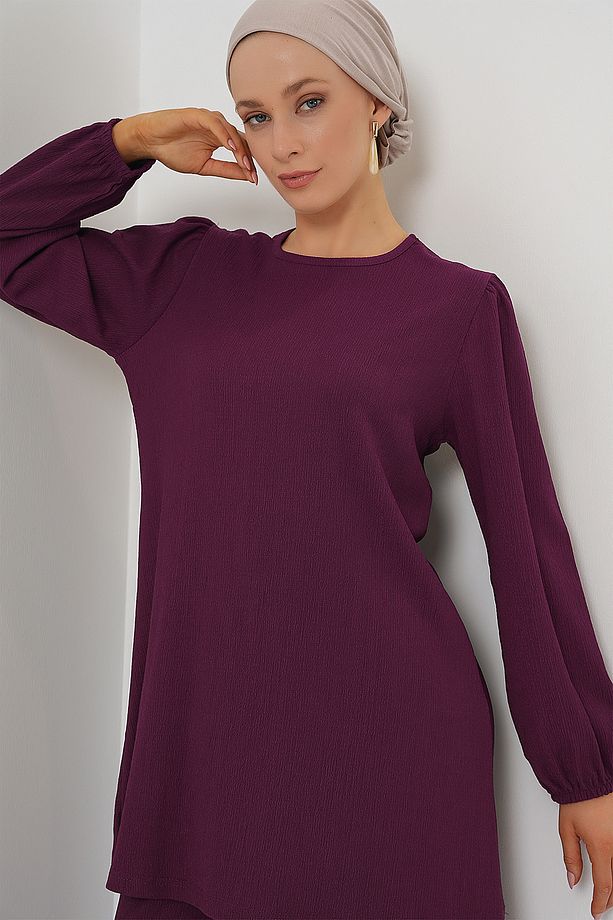 Kadın Tunik Pantolon Alt Üst Takım 6663 - Mor - 4