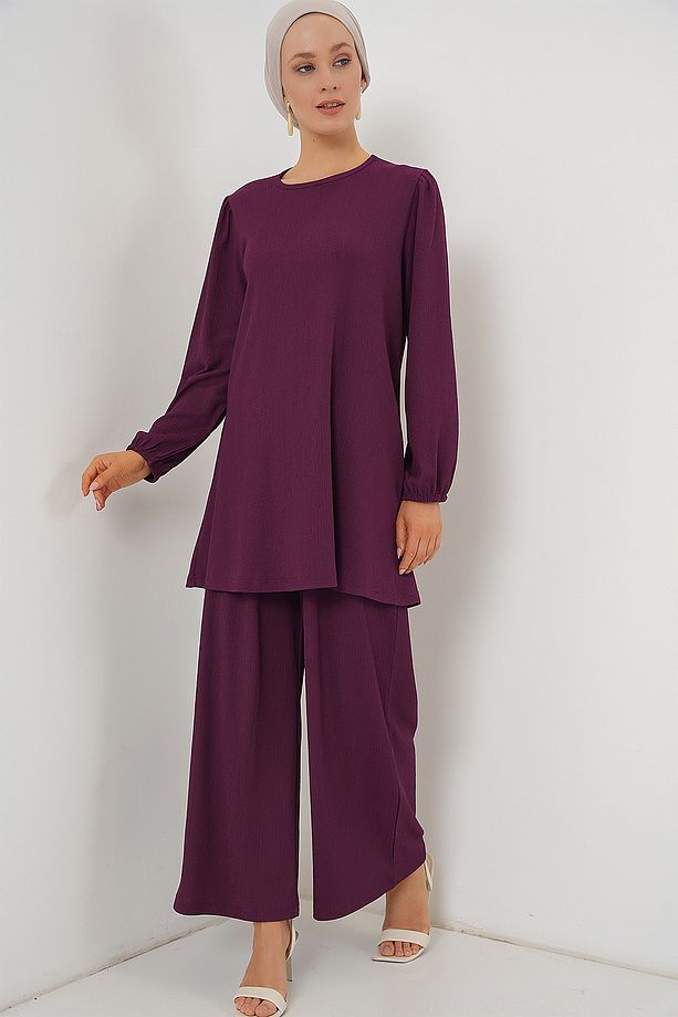Kadın Tunik Pantolon Alt Üst Takım 6663 - Mor - 3