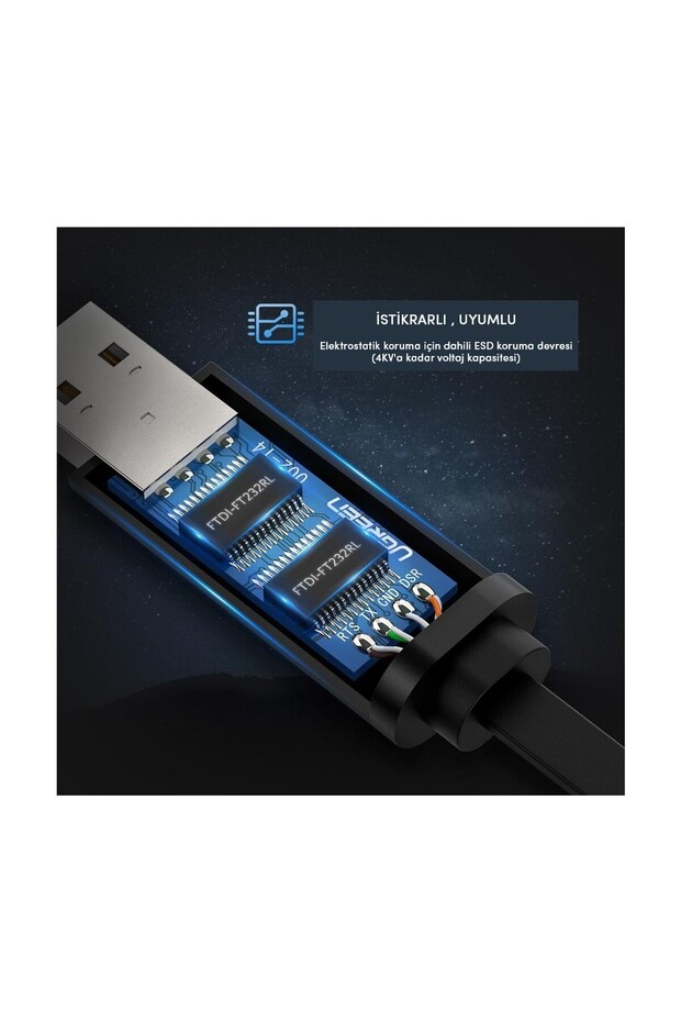USB Ethernet RJ45 Dönüştürücü Kablo 3 Metre, 60813 - 5