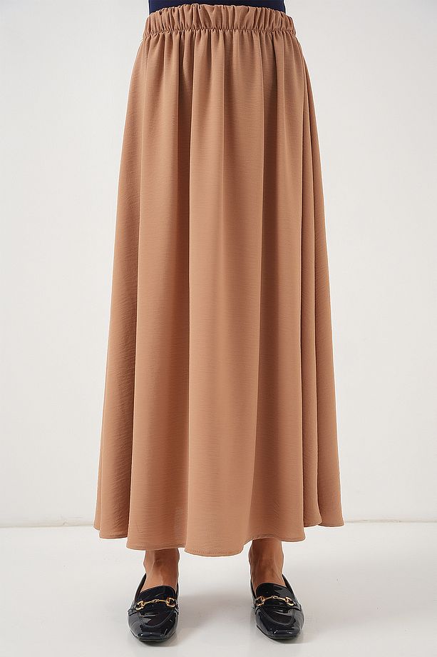 Kadın Uzun Ayrobin Etek 8050 - Camel - 4