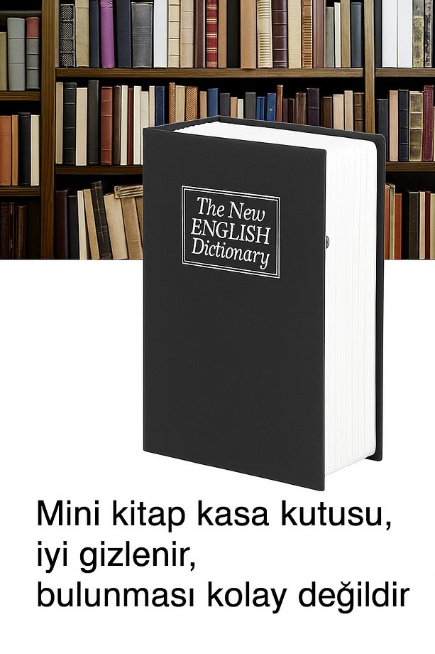 Kitap Görünümlü Anahtarlı Gizli Kasa – Para, Takı ve Değerli Eşyalar için Güvenli Saklama Kutusu - 3