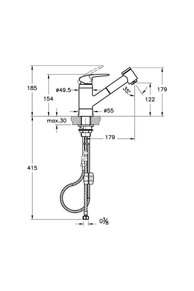 Harmony A41864EXP Pull-Out Eviye Bataryası, Krom - 3