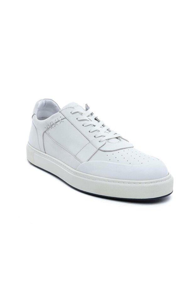 64702L Beyaz Hakiki Deri Erkek Sneaker - 2