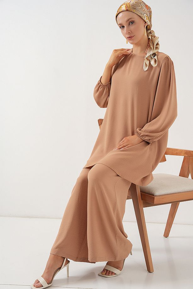 Ayrobin Tunik Pantolon Alt Üst Takım 6712 - Vizon - 3