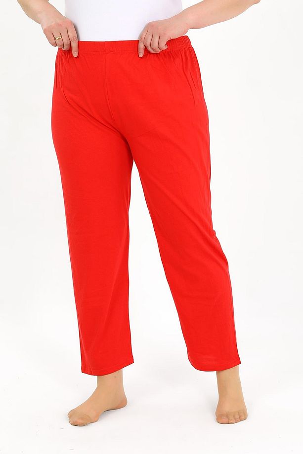Kadın Pamuklu Büyük Beden Alt Pijama Kırmızı 27560 - 5