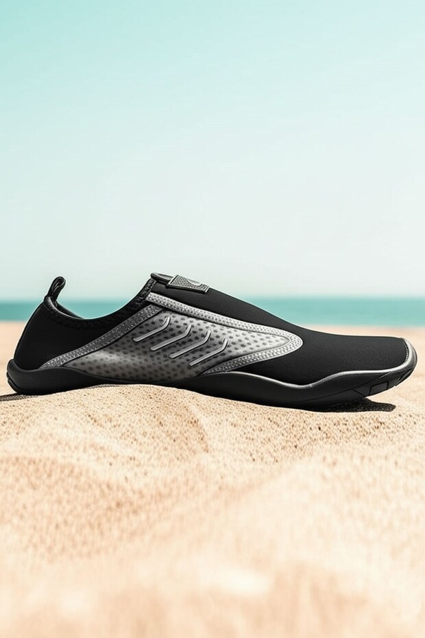 Alpha Unisex Black Quick Dry Non-Slip Sole Water Shoes | Sea Pool Beach
