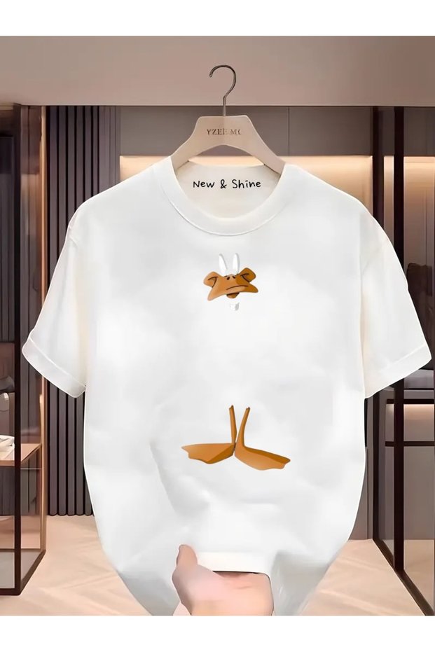 1 T-Shirt Is a Gift for Purchases of 6 or More in the Cart - Duffy Duck Printed Oversize T-Shirt