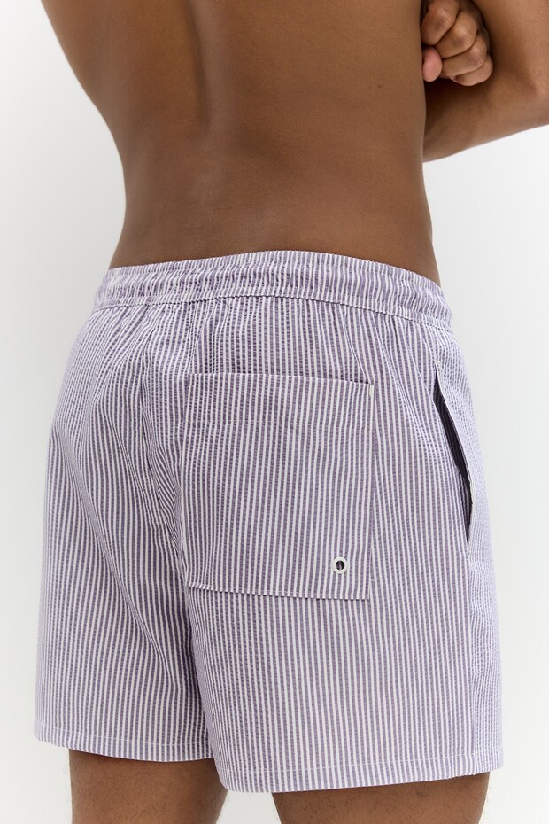 Çizgili gofre deniz şortu - 3