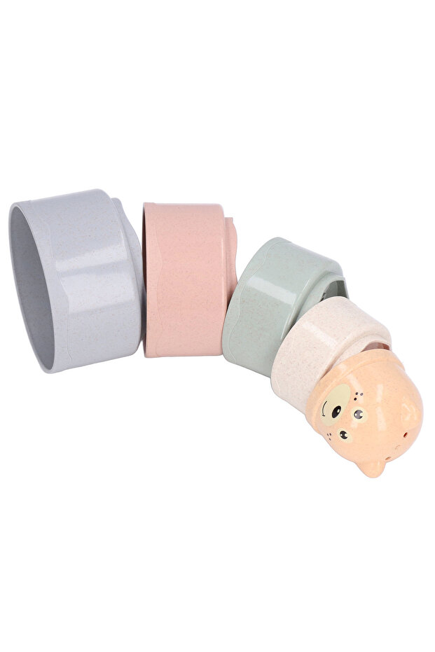 Educational and Interactive Set, Stacking Tower, Teddy Bear, 5 Pieces - 2