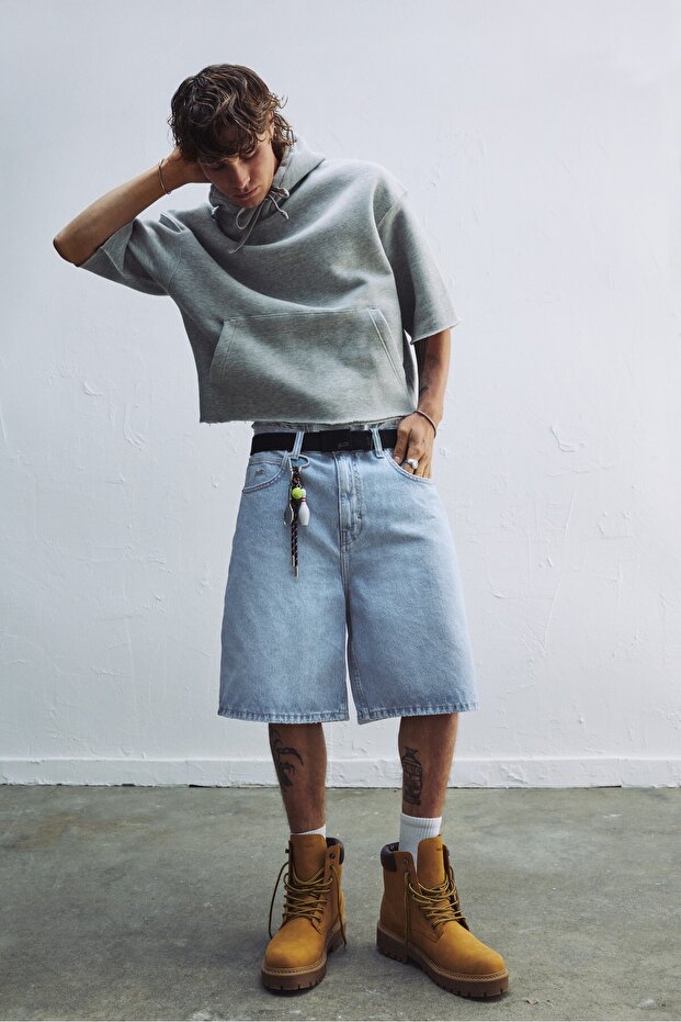 Bol paça denim bermuda - 1