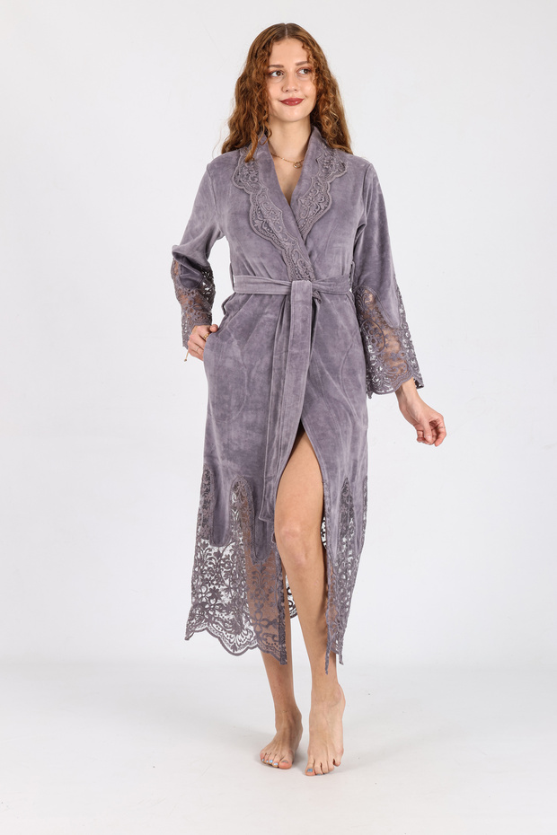 Lace Niki Velvet Bamboo Cotton Robe