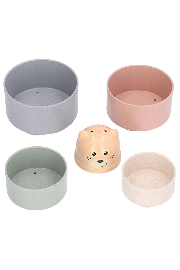 Educational and Interactive Set, Stacking Tower, Teddy Bear, 5 Pieces - 3