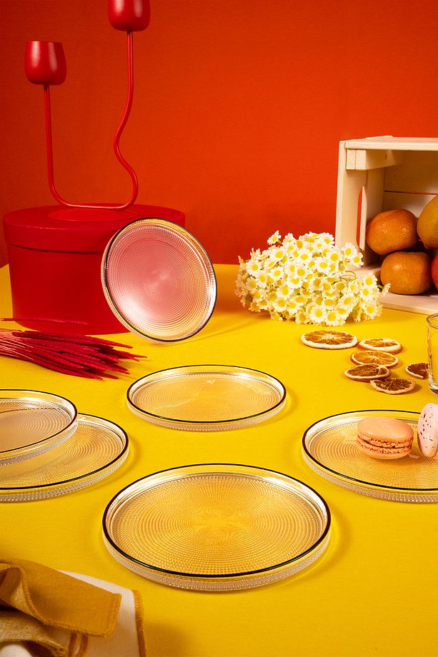 Loren 6'lı Pasta Tabağı Seti Siyah Fileli 16 Cm - 5