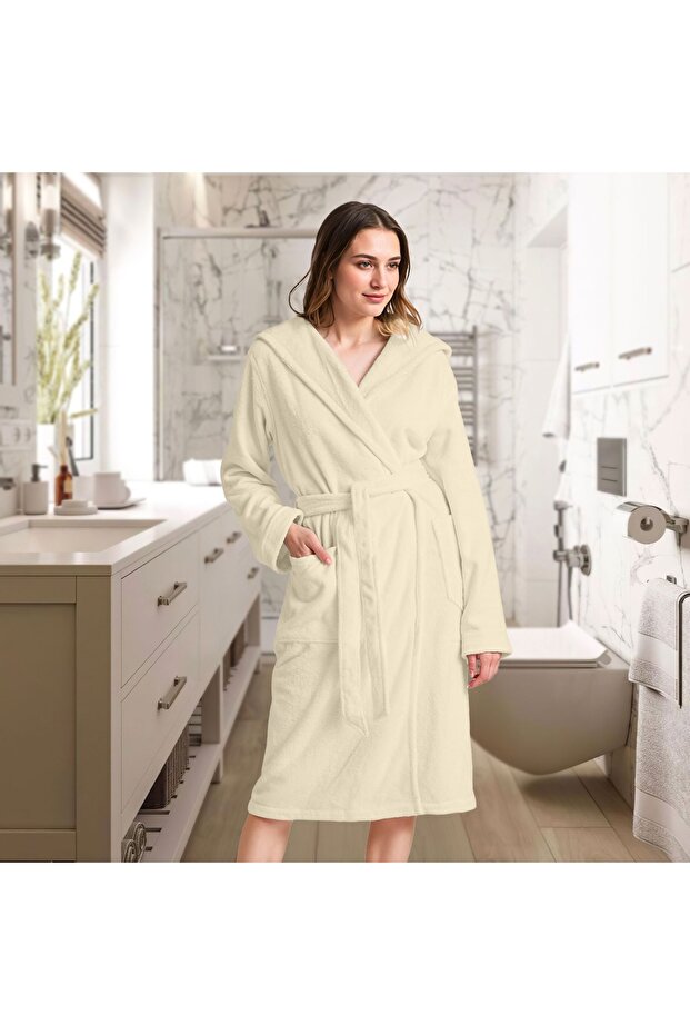 Luxury Cotton Bathrobe Ultra Soft CREAM