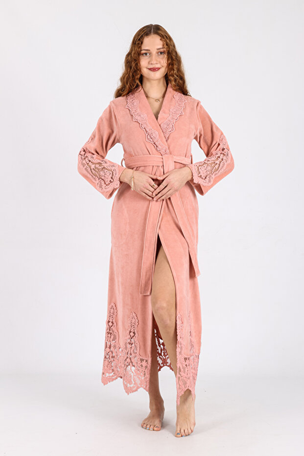 Lace Niki Velvet Bamboo Cotton Robe