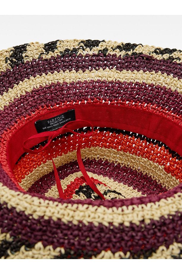 Hasır Efektli Bucket Şapka - 4