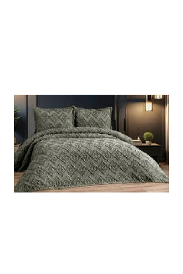 طقم مفرش سرير بوم بوم كاكي - 2