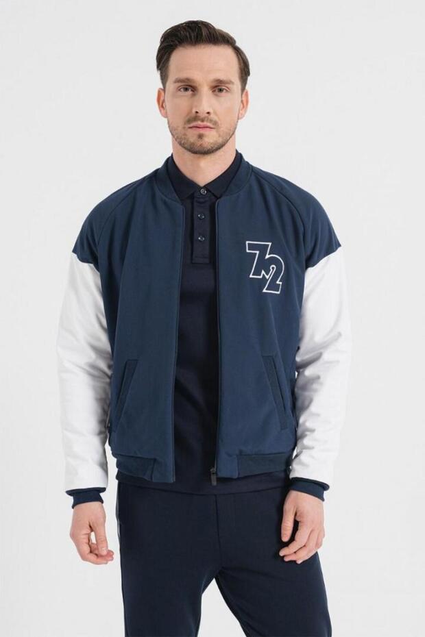 Men's Navy Bomber Jacket, Size L