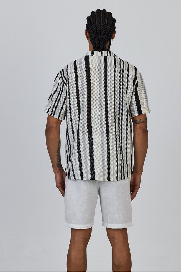Örme Jakar Desenli Oversize Gömlek - 2
