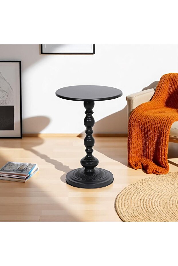 طاولة عمود زينة اسود - 1