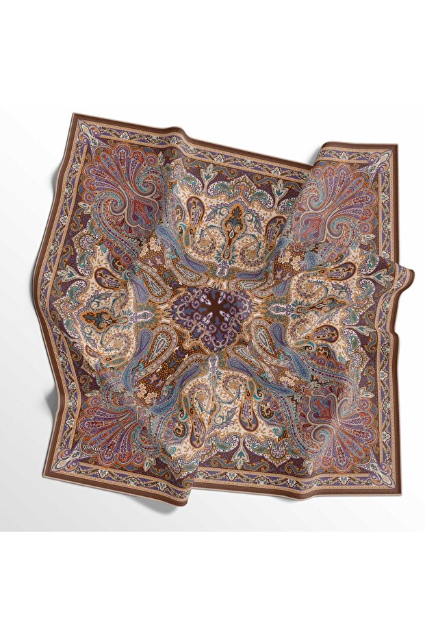 Soft Cotton Scarf - 05405 90 X 90 Brown - 07
