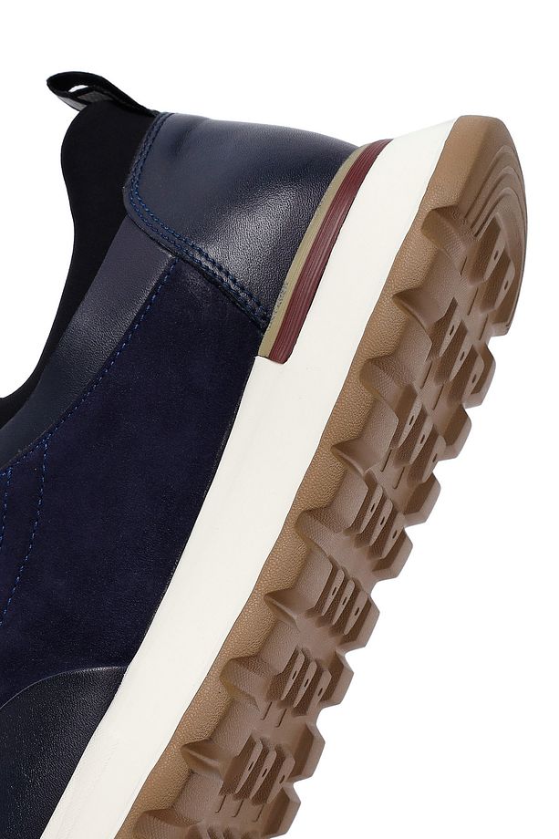 Erkek Lacivert Bağcıklı Deri Sneaker 25SFD641114 - 8