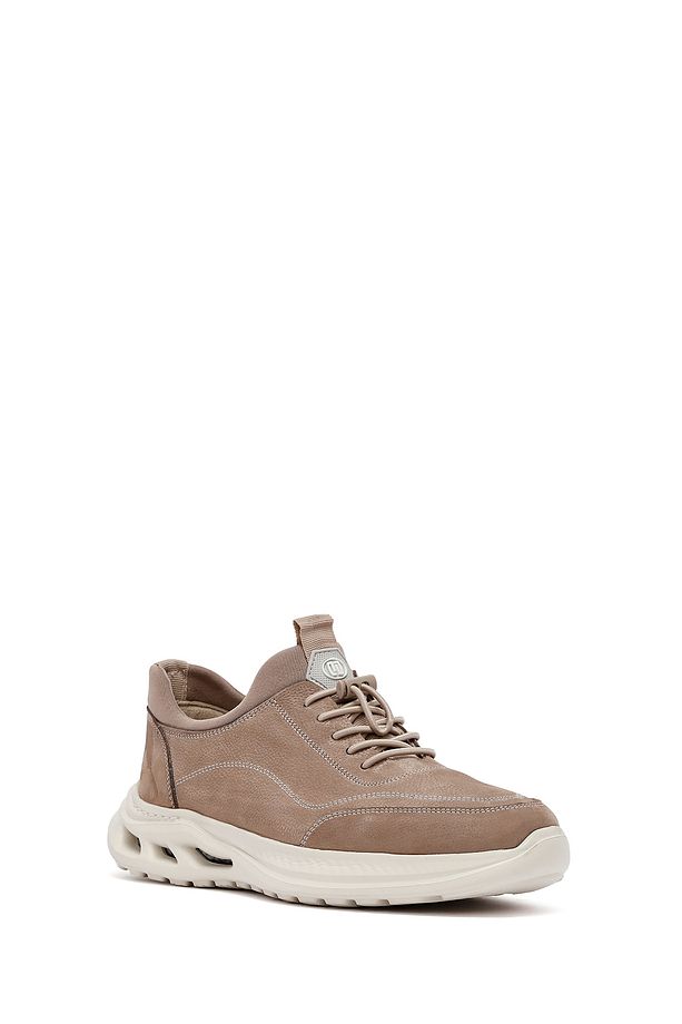 Erkek Vizon Bağcıklı Nubuk Deri Sneaker 25SFD6760V3 - 6