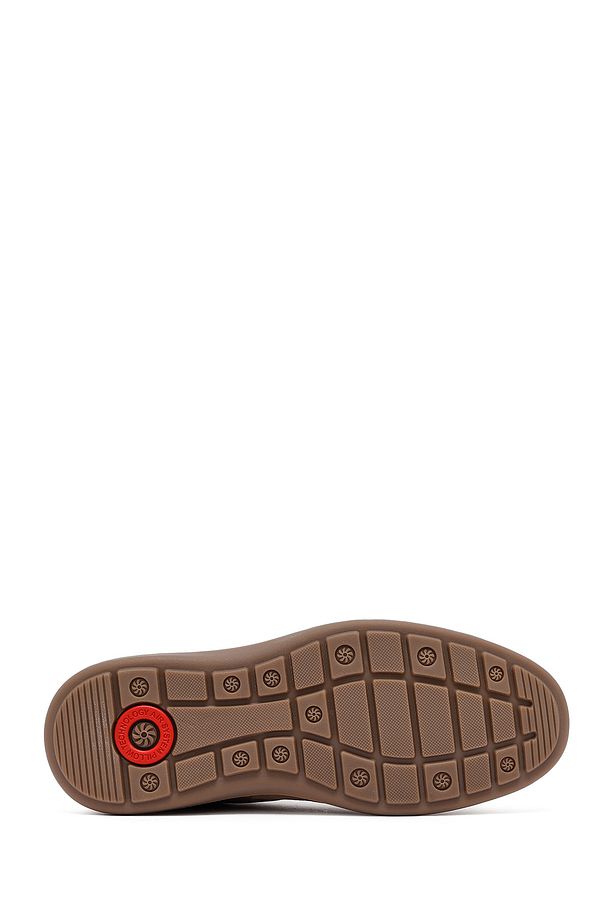 Erkek Vizon Bağcıklı Nubuk Deri Sneaker 25SFD6761V3 - 4
