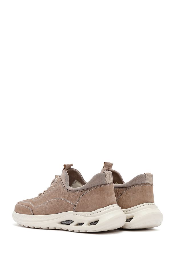 Erkek Vizon Bağcıklı Nubuk Deri Sneaker 25SFD6760V3 - 5