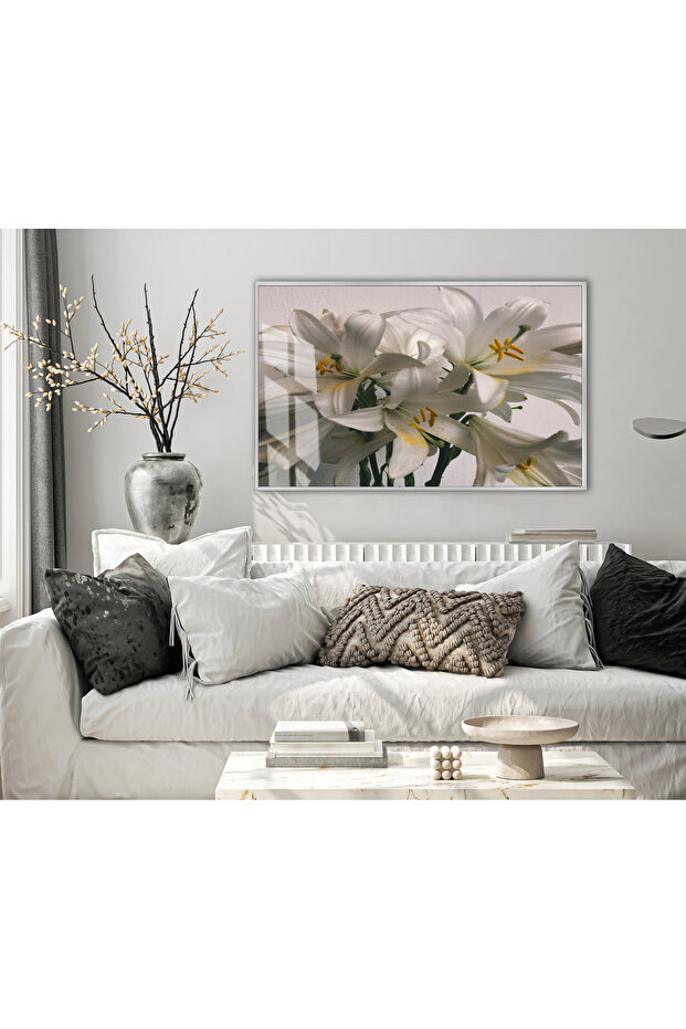 Amazing | White Lily Model | Framed Tempered Glass Table Single Horizontal
