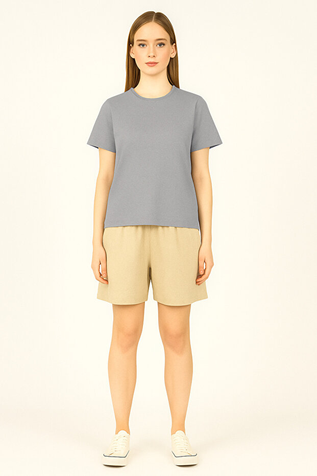 Women's Plain T-Shirt – Medium Fabric, Suitable for Daily Wear, Comfort Fit