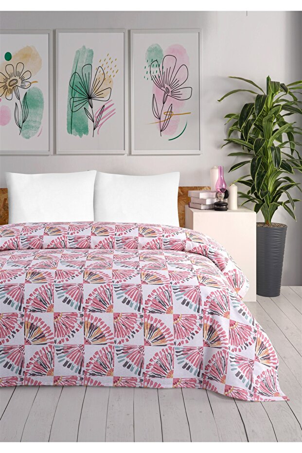 Soren Single Pique Pink Yellow Orient 160X230 cm