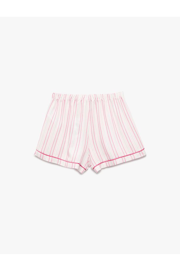 Rahat Kalıp Viskon Kumaş Şort Pijama Altı - 4