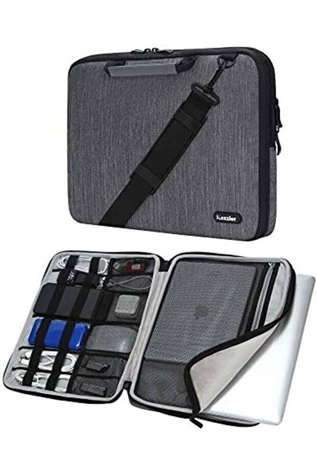 iCozzier 17 Inch Handle Laptop Briefcase Shoulder Bag Electronic Accessories Organizer Messenger Car