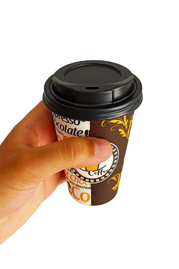 300 ml Siyah Kapaklı Karton Bardak 12 oz Latte Kahve Kağıt Kaliteli Bardak 100'lü - 2