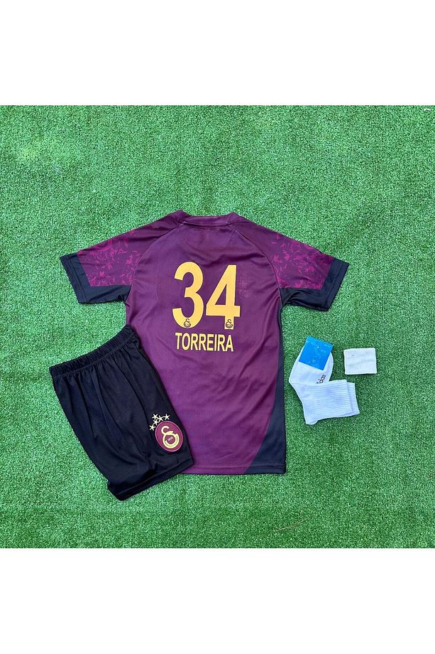 G'â.l.a.t.â.s.a.r.â.yy 2025-26 Yeni Sezon 5 Yıldızlı L.ucas T.orreira Deplasman Çocuk Forması 4'lü - 3