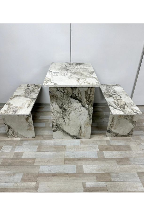 Duvara Monte MDF TABLA Katlanabilir Dekoratif 2 Tabureli Pratik Yemek Mutfak Balkon Masası - 7