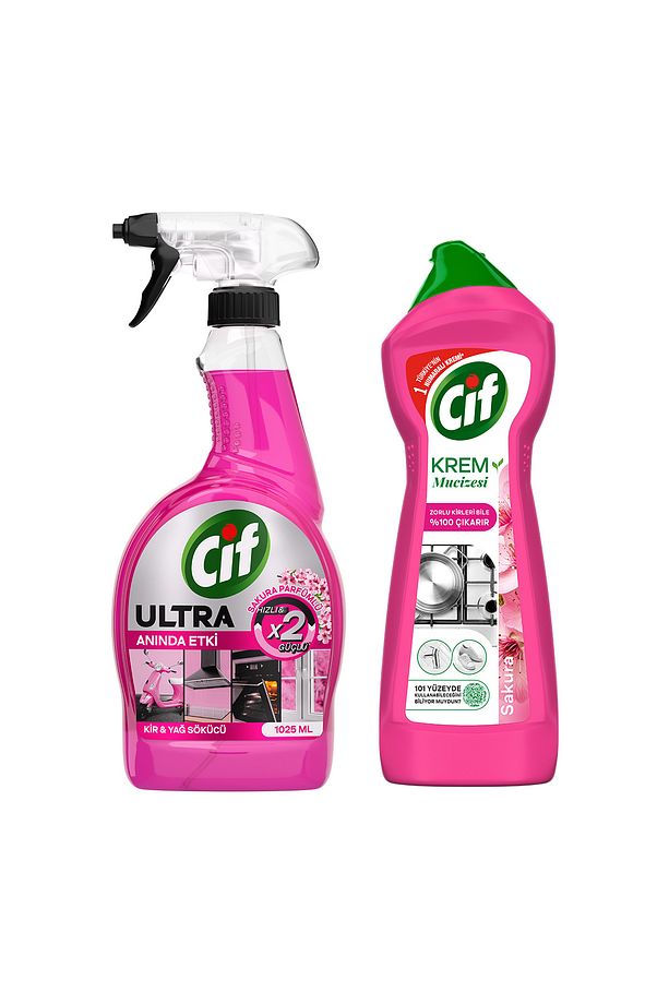 Ultra Sprey Sakura Parfümlü 1025 ml x1 + Cif Krem Sakura Parfümlü 750 ml x1 - 3