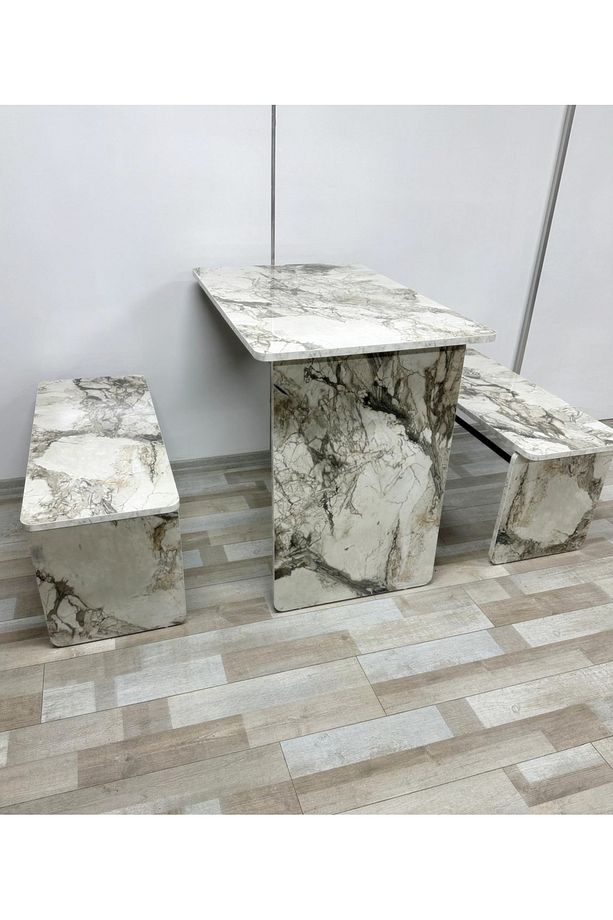Duvara Monte MDF TABLA Katlanabilir Dekoratif 2 Tabureli Pratik Yemek Mutfak Balkon Masası - 3