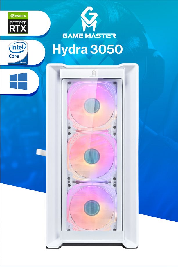 Game Master Hydra 3050 İntel i3-12100F CPU 16GB DDR4 RAM 512GB M.2 SSD RTX3050 Beyaz Gaming Pc - 2